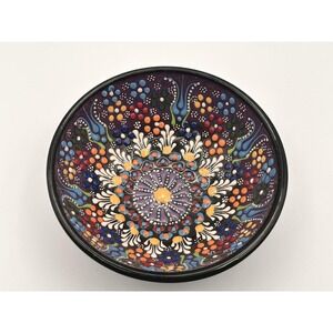 Traditional Turkish Hand‑Painted Ceramic Bowl — Floral & Geometric Design